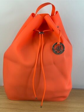 American Jewel Neon Orange Yummy Gummy Silicone Drawstring Backpack